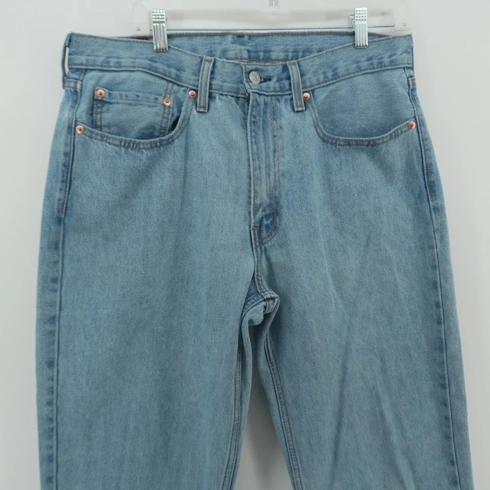 Levi's 550 Relaxed Fit Jeans Mens W34 L36 Light Wash Blue Tapered Leg Denim